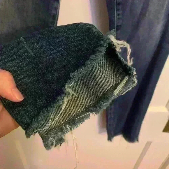 Kut From The Kloth Jeans Reese Ankle Straight Leg Raw Hem, Womens Size 4 - Picture 3 of 16